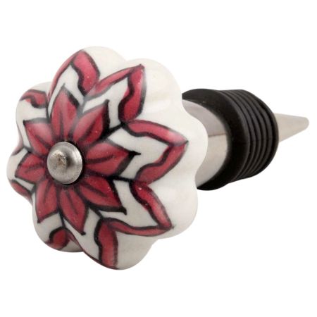 Pink Dahlia Medium Ceramic Wine Stopper